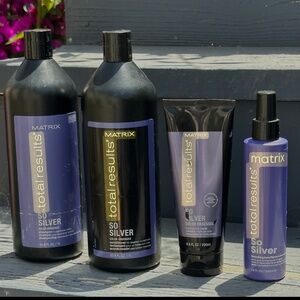MATRIX SO SILVER LINE  Shampoo, Conditioner,Toner & Mask for Blonde & Silver